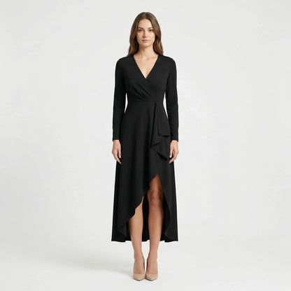 Asymmetric V-Neck Dress - Soraya