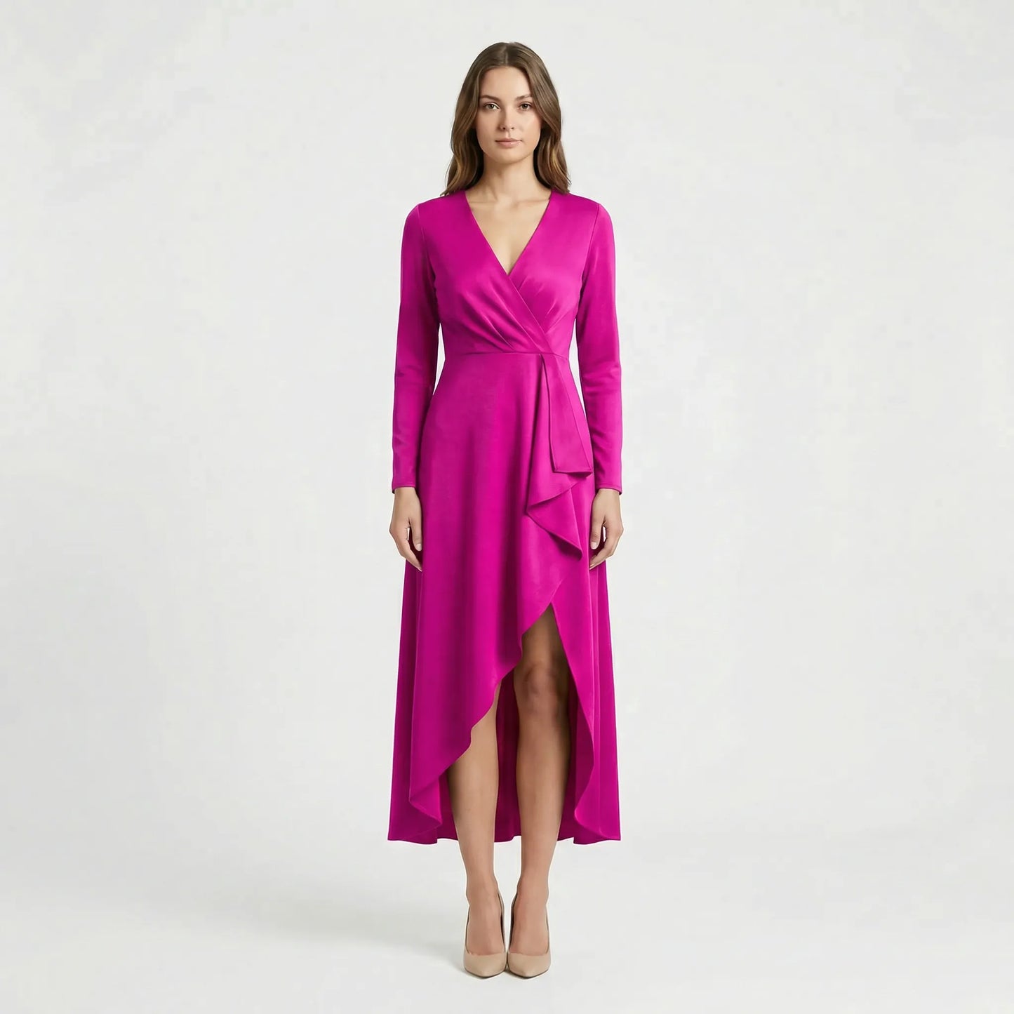 Asymmetric V-Neck Dress - Soraya