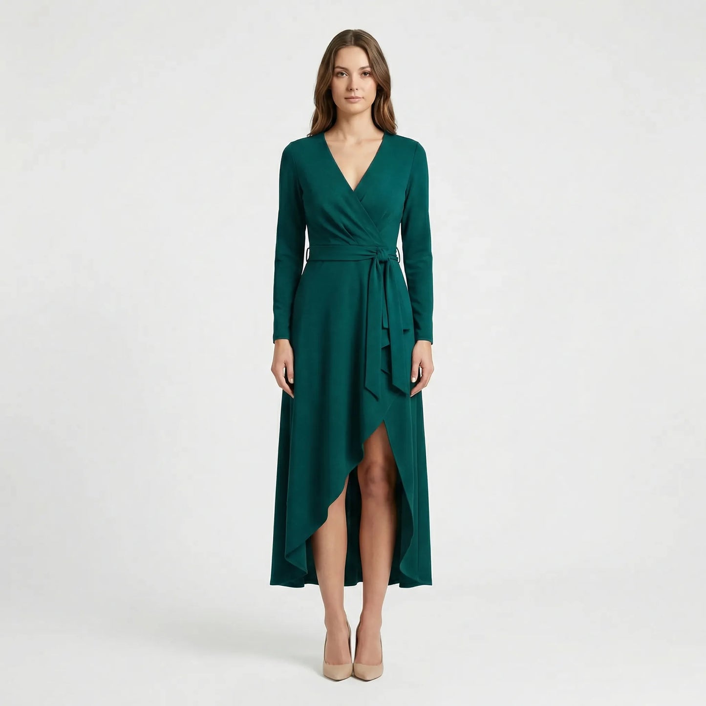 Asymmetric V-Neck Dress - Soraya