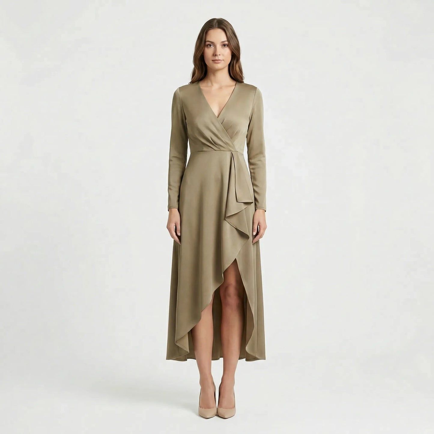 Asymmetric V-Neck Dress - Soraya