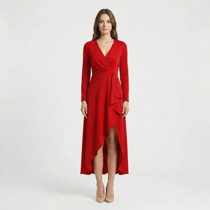 Asymmetric V-Neck Dress - Soraya