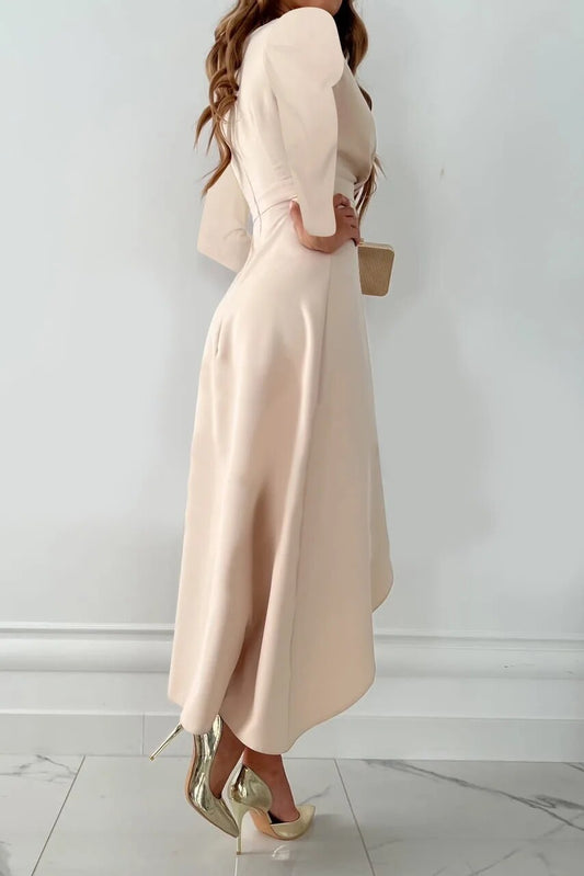 Asymmetrisches V Ausschnitt Kleid - Soraya
