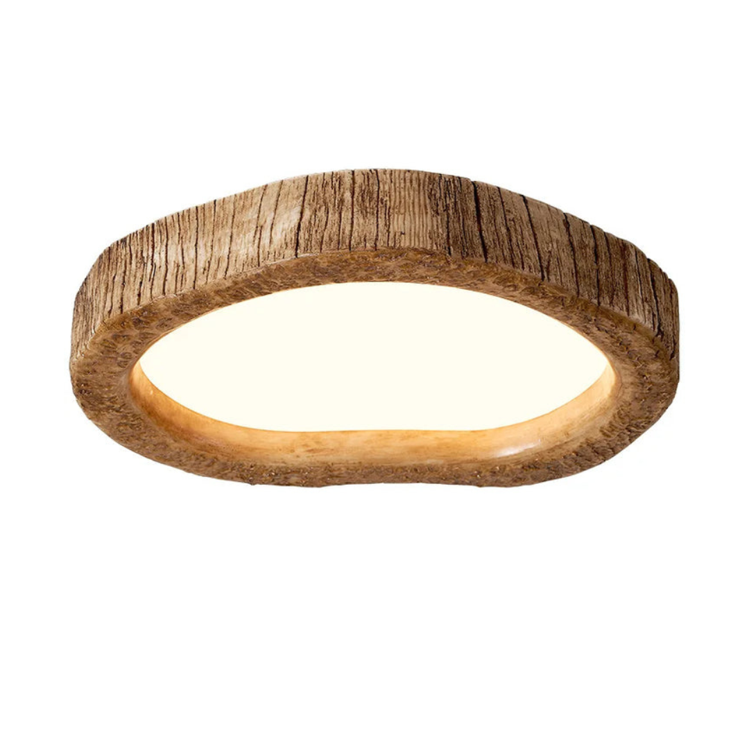 Rustic LED Ceiling Light with Wood Effect - Auralog