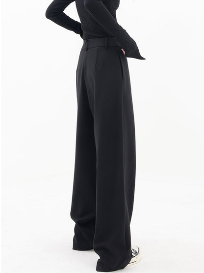 Asymmetrical Wide Women's Trousers with Double Button – Noa