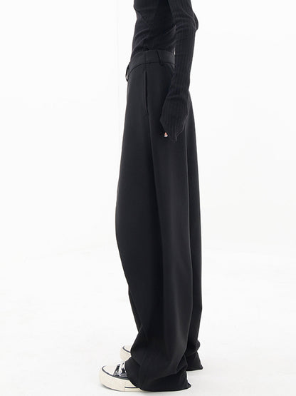 Asymmetrical Wide Women's Trousers with Double Button – Noa