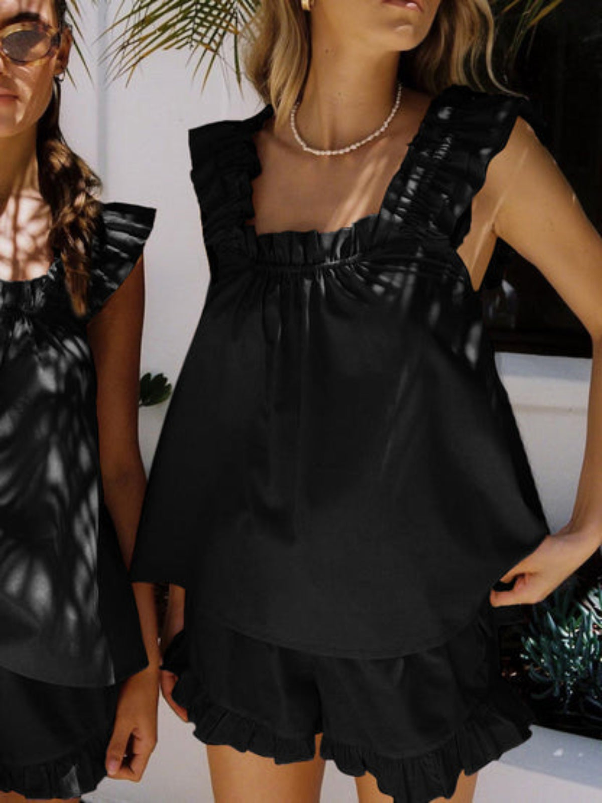 Two-piece ruffle pyjama set for summer – Nia