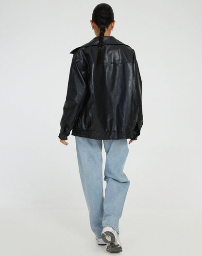 Oversized Loose Leather Women's Jacket – Yara