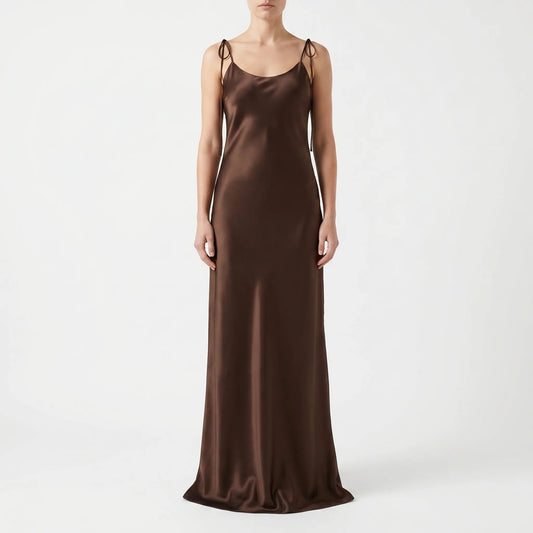 Backless Floor-Length Slip Dress -  Opal