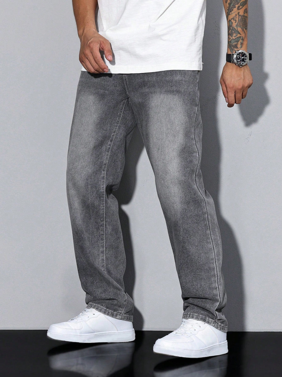 Baggy Jeans - Wide Fit Denim Pants with Washed Look 5