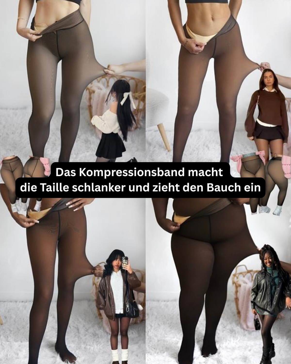 Fleece-Lined Thermal Leggings with High-Waist Shaping Band 2