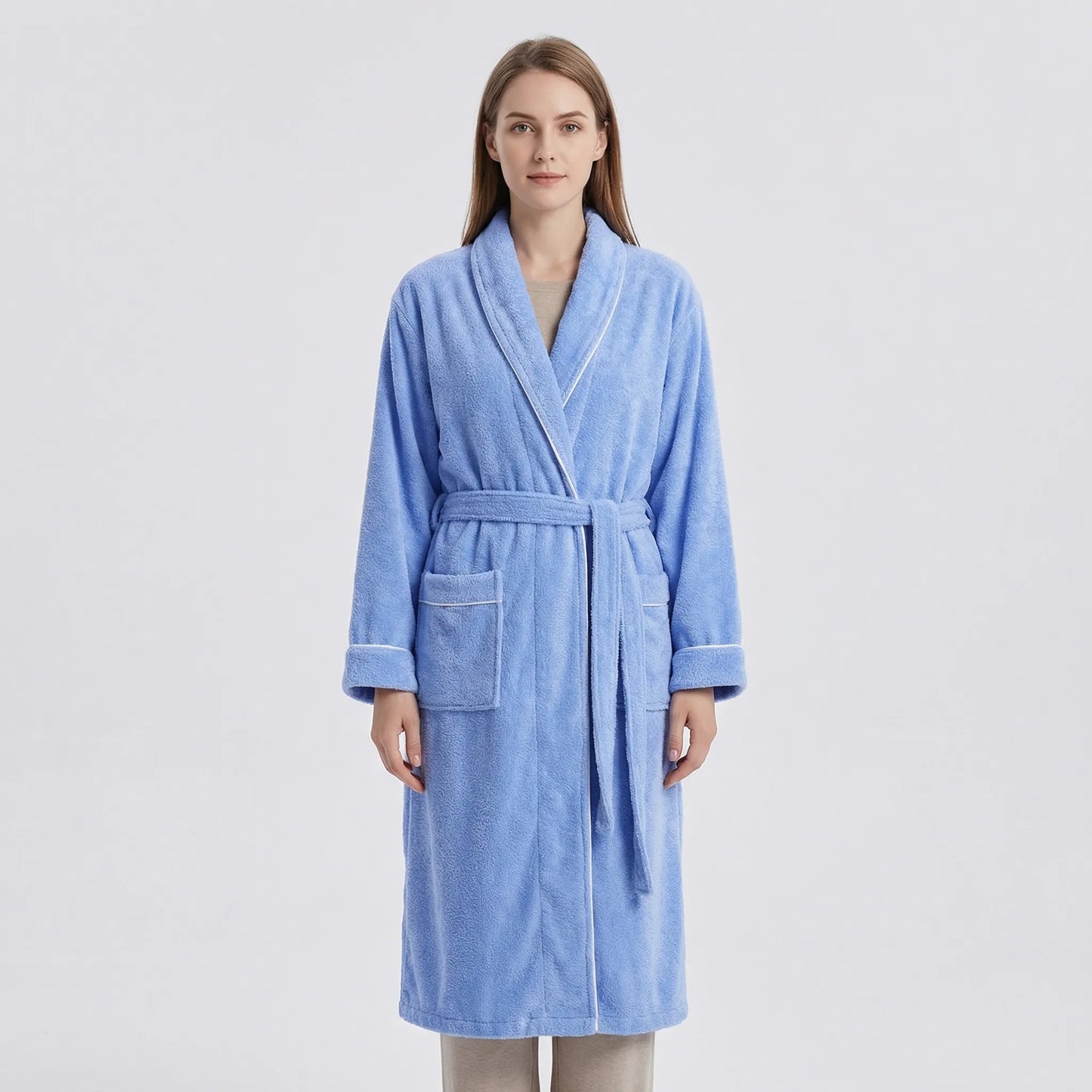 Belted Towelling Dressing Gown For Women - Charlene