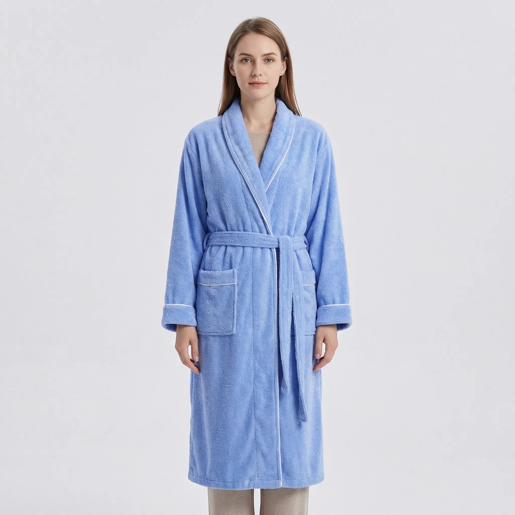 Belted Towelling Dressing Gown For Women - Charlene