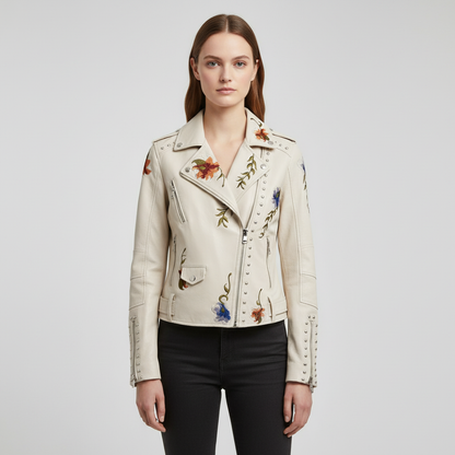 Bikerjacke Aus Leder -  Martina