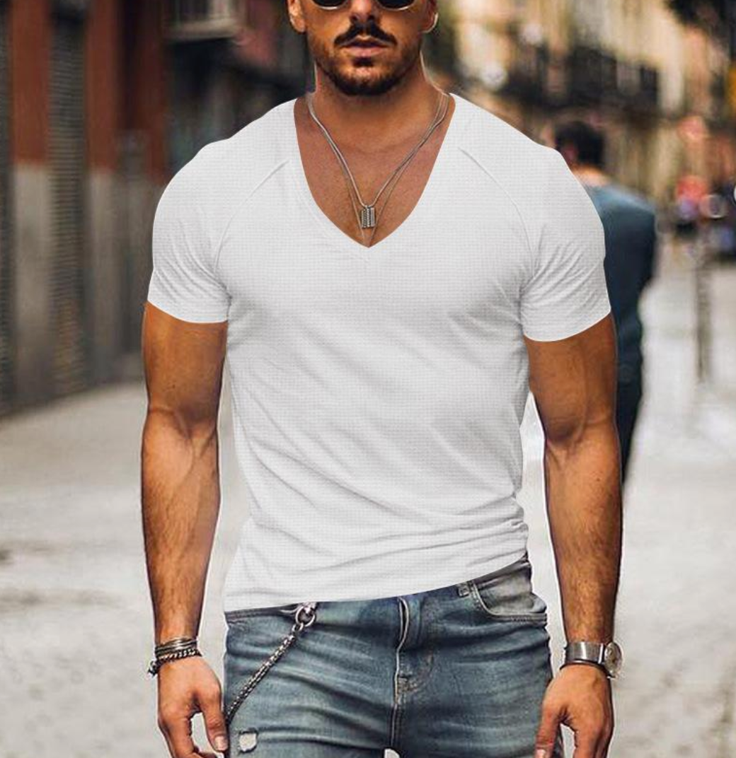 Men's T-Shirt with V-neck - Timo