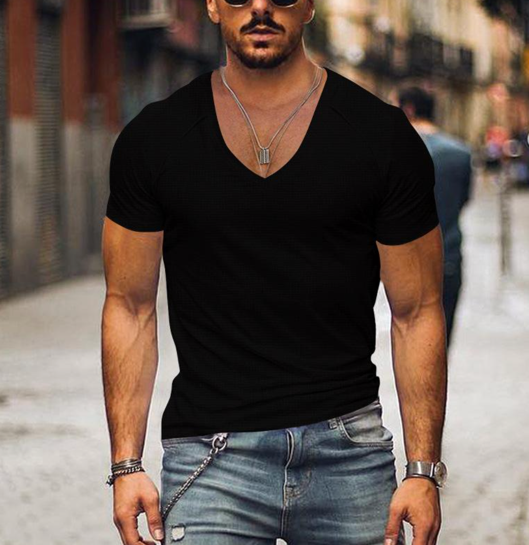 Men's T-Shirt with V-neck - Timo
