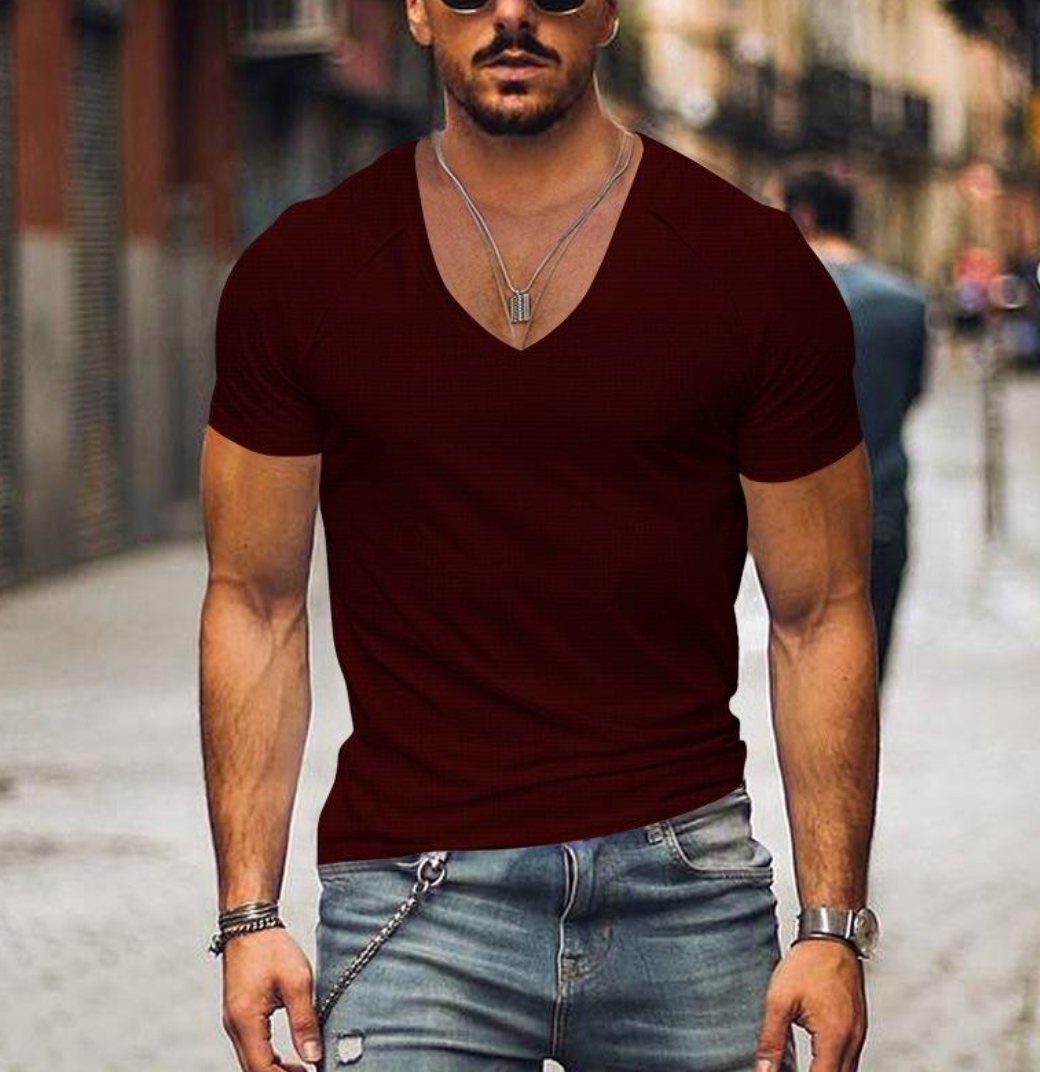 Men's T-Shirt with V-neck - Timo