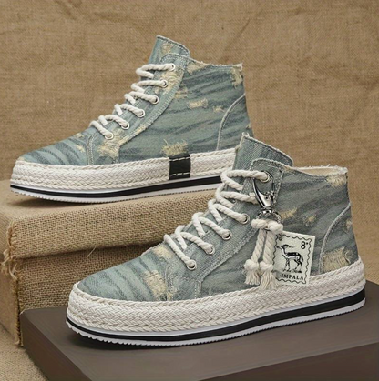 Men's High-Top Denim Sneakers with Grip Sole & Ankle Support – Jarek