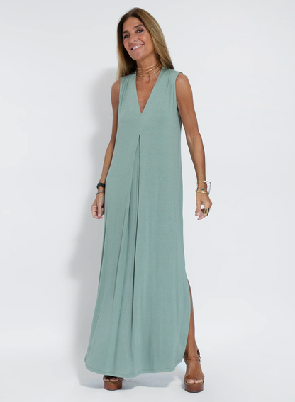 Two-piece autumnal slimming dress with waistcoat – Loreen