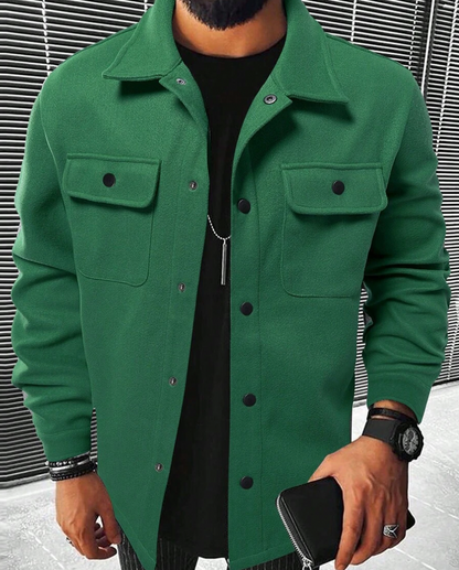 Warm men's shirt with pockets - Mateo