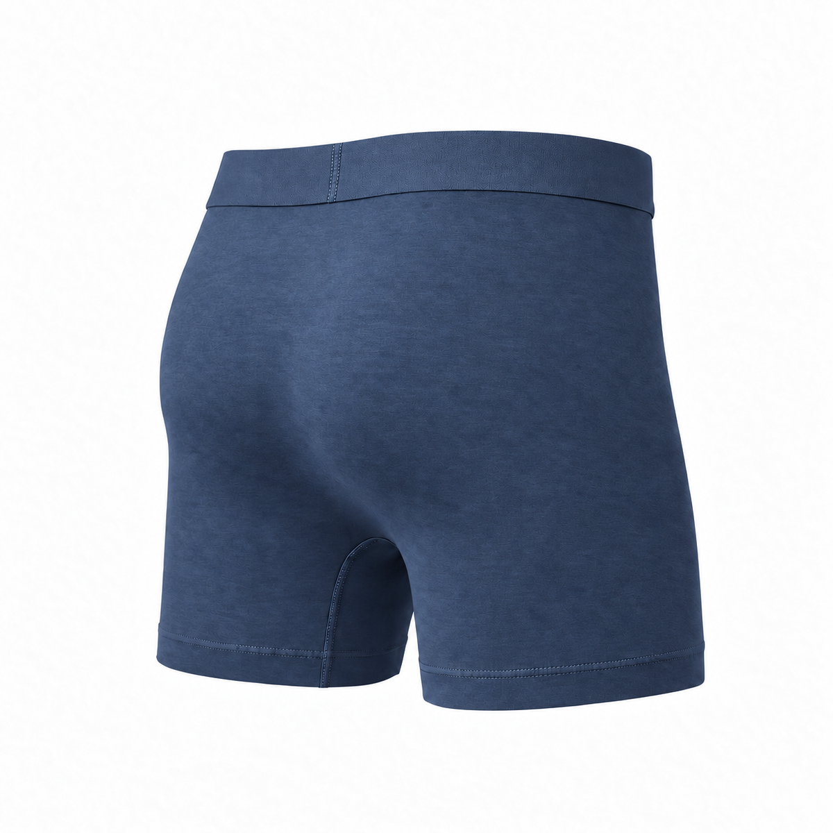 Mid-blue boxer brief seen from the back at an angle, showing the smooth seat and plain waistband. 11