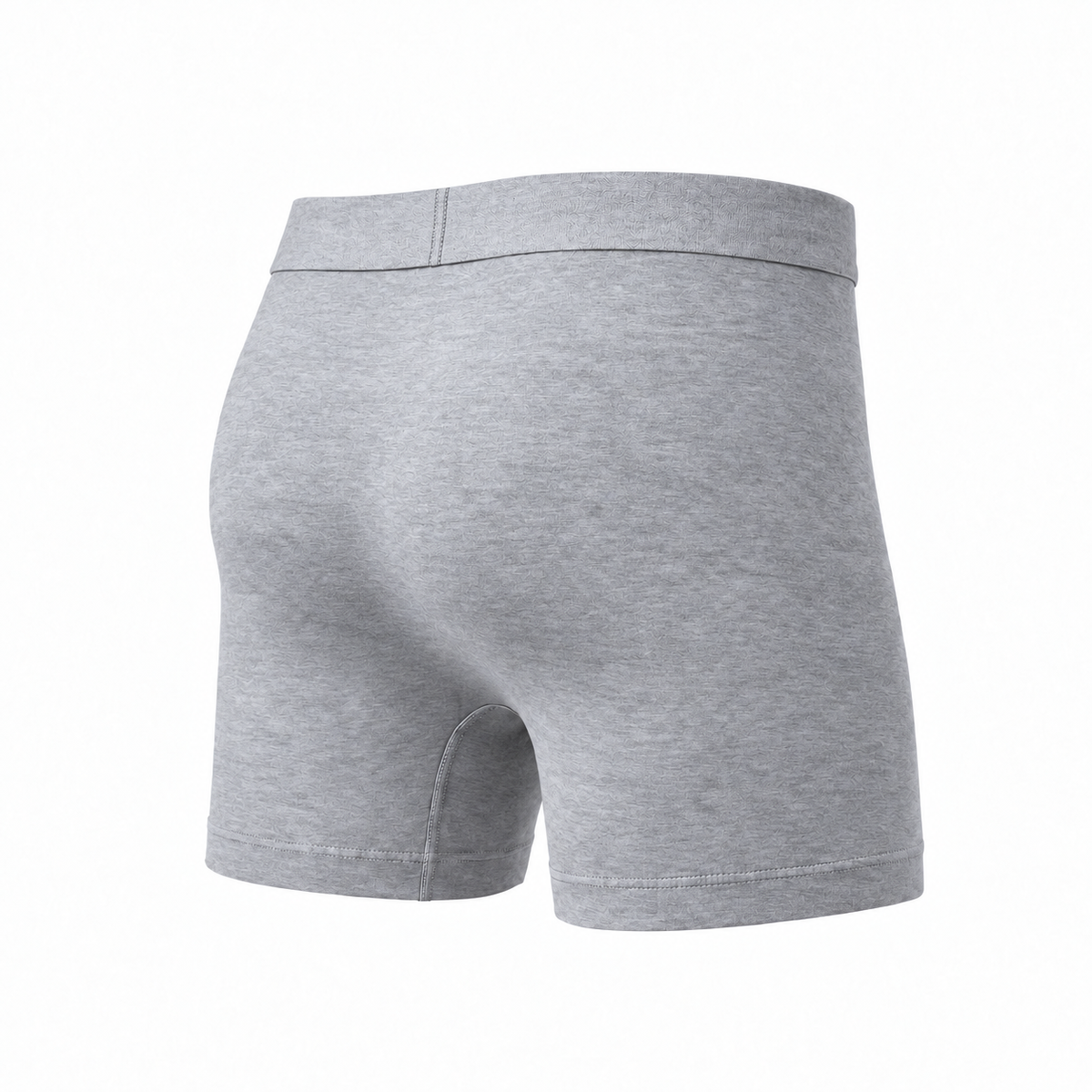 Light grey marl boxer brief seen from the back at an angle, showing the smooth seat and plain waistband. 8