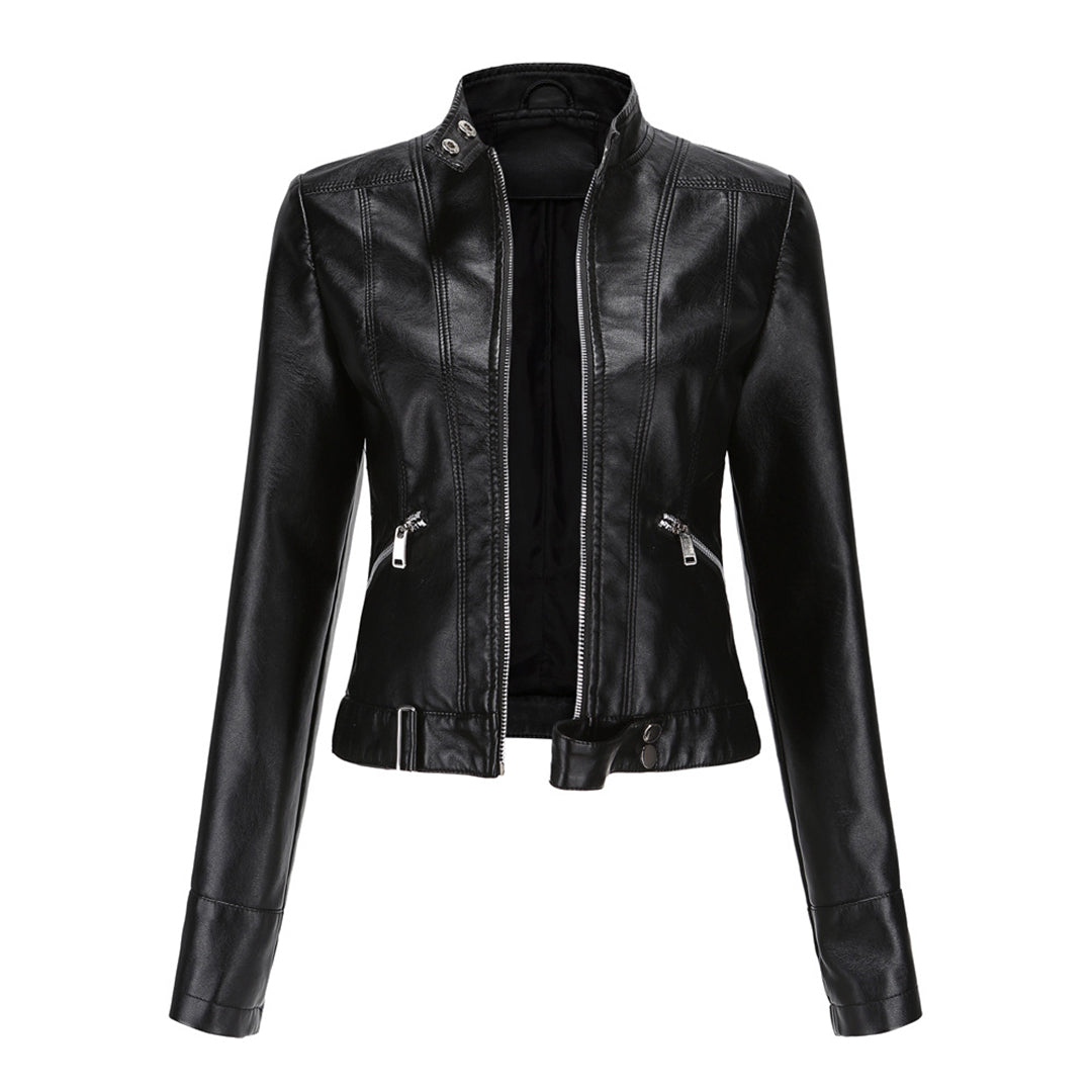 Stylish women's leather jacket in a classic design – Marlene Autumn Edition