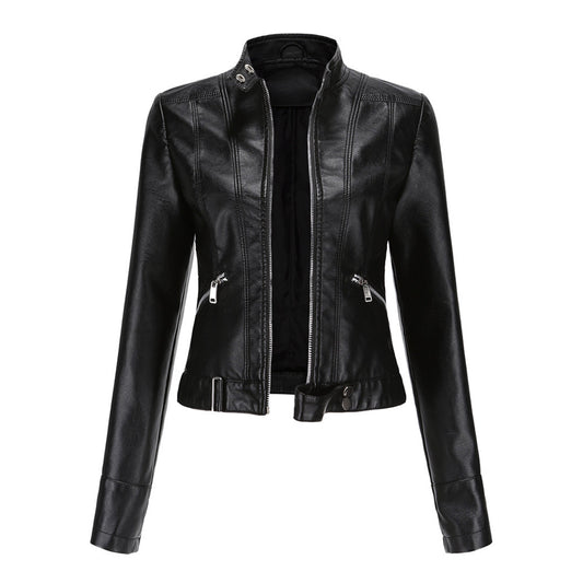 Stylish women's leather jacket in a classic design – Marlene Autumn Edition