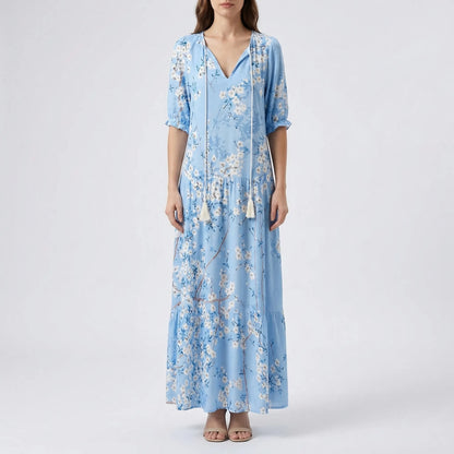 Bohemian Floral Maxi Dress - Carolyn