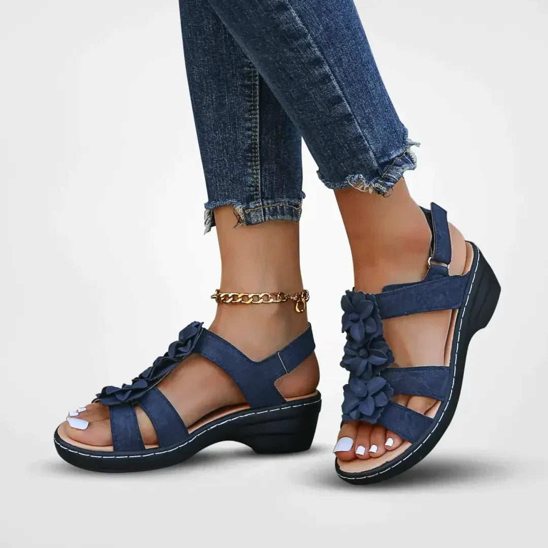 Bohemian Floral Platform Sandal - Evelyn