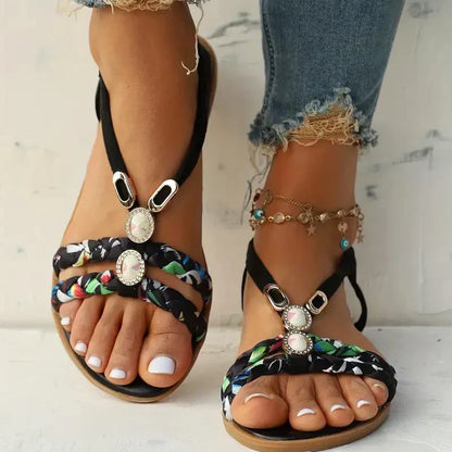 Boho-Beaded Slip-On Summer Sandals - Amira