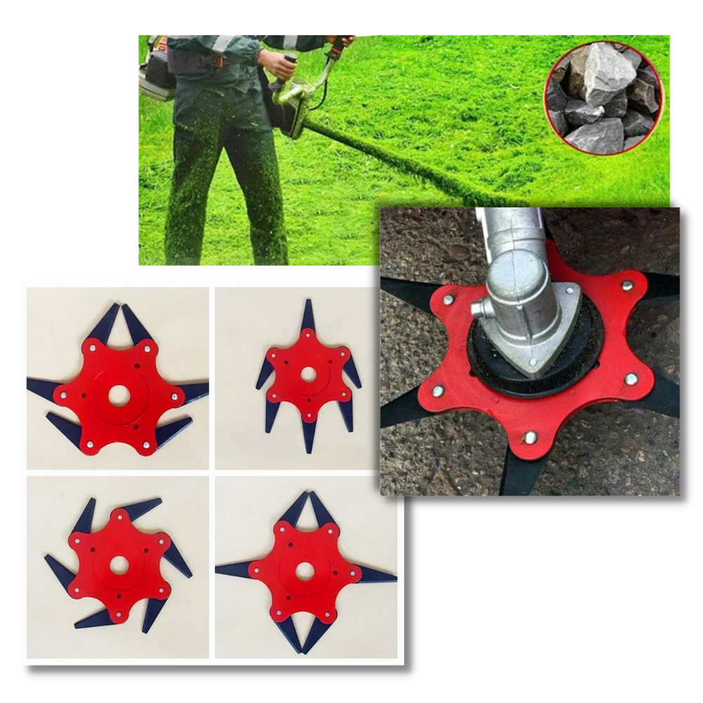 Robust trimmer head with 6 steel blades – TrimmBlade