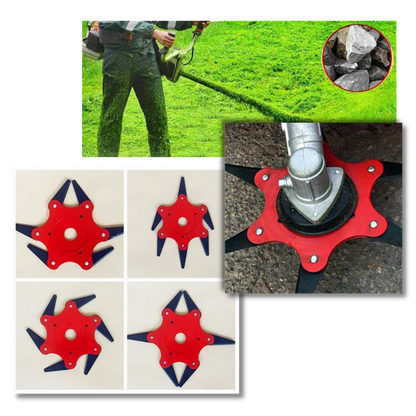 Robust trimmer head with 6 steel blades – TrimmBlade