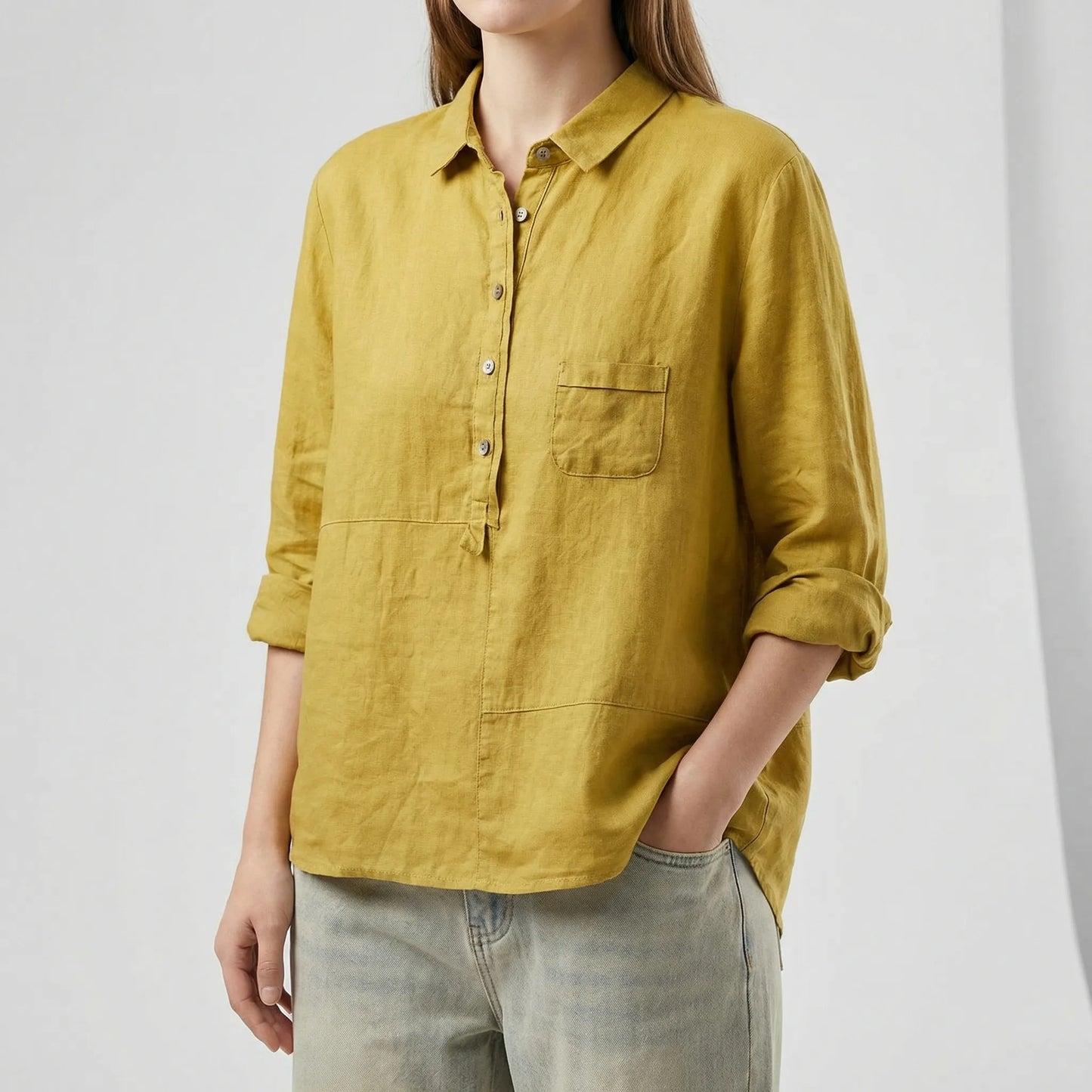 Button-Up Popover Shirt - Caroline