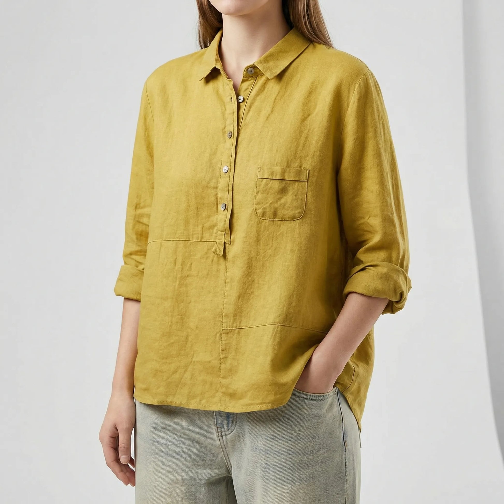 Button-Up Popover Shirt - Caroline