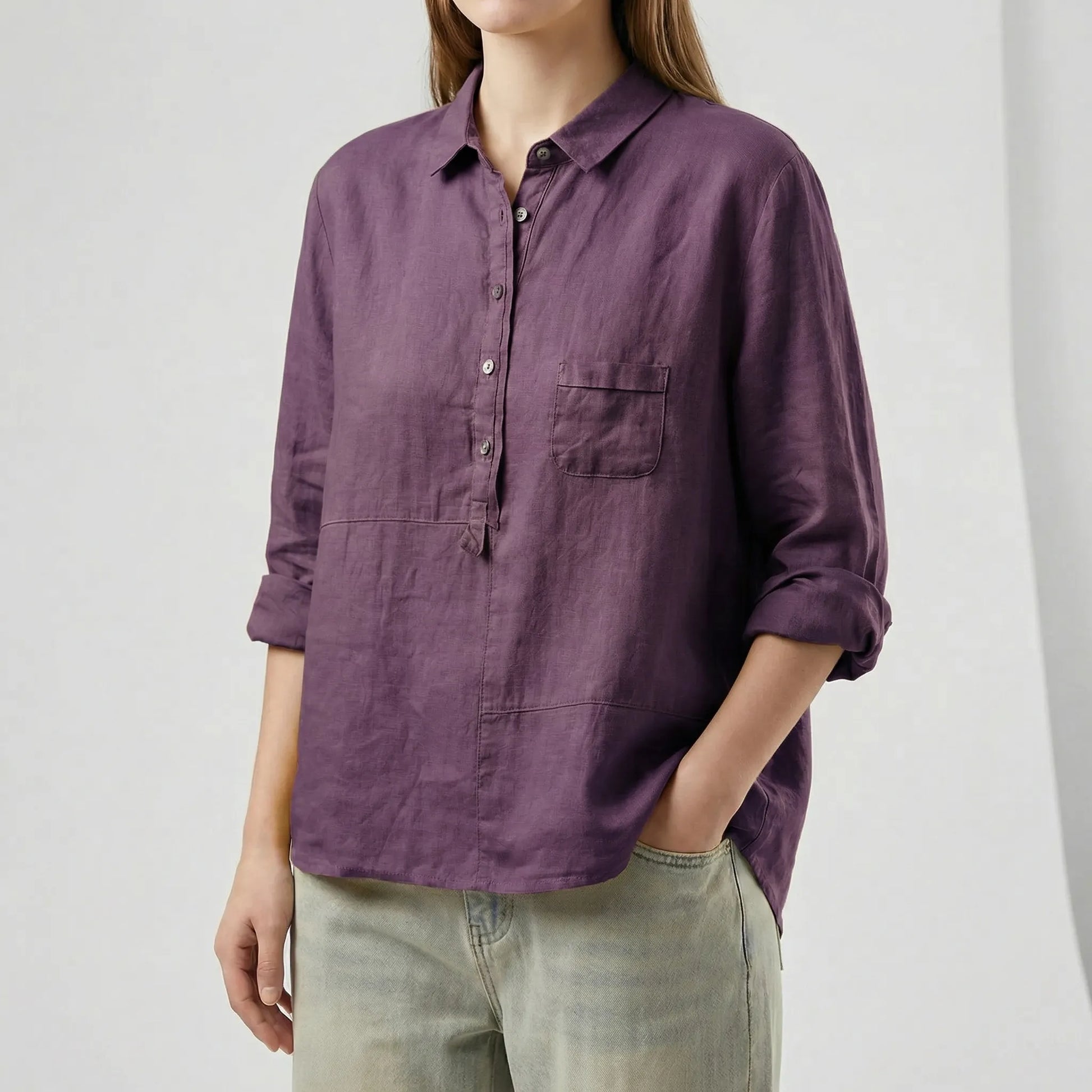 Button-Up Popover Shirt - Caroline