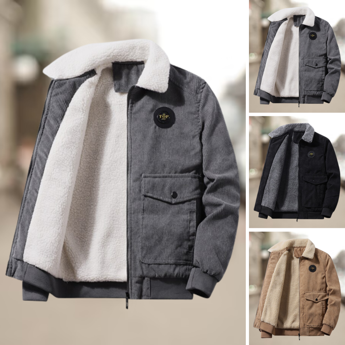 Men's Corduroy Jacket with Fleece Lining – Elias