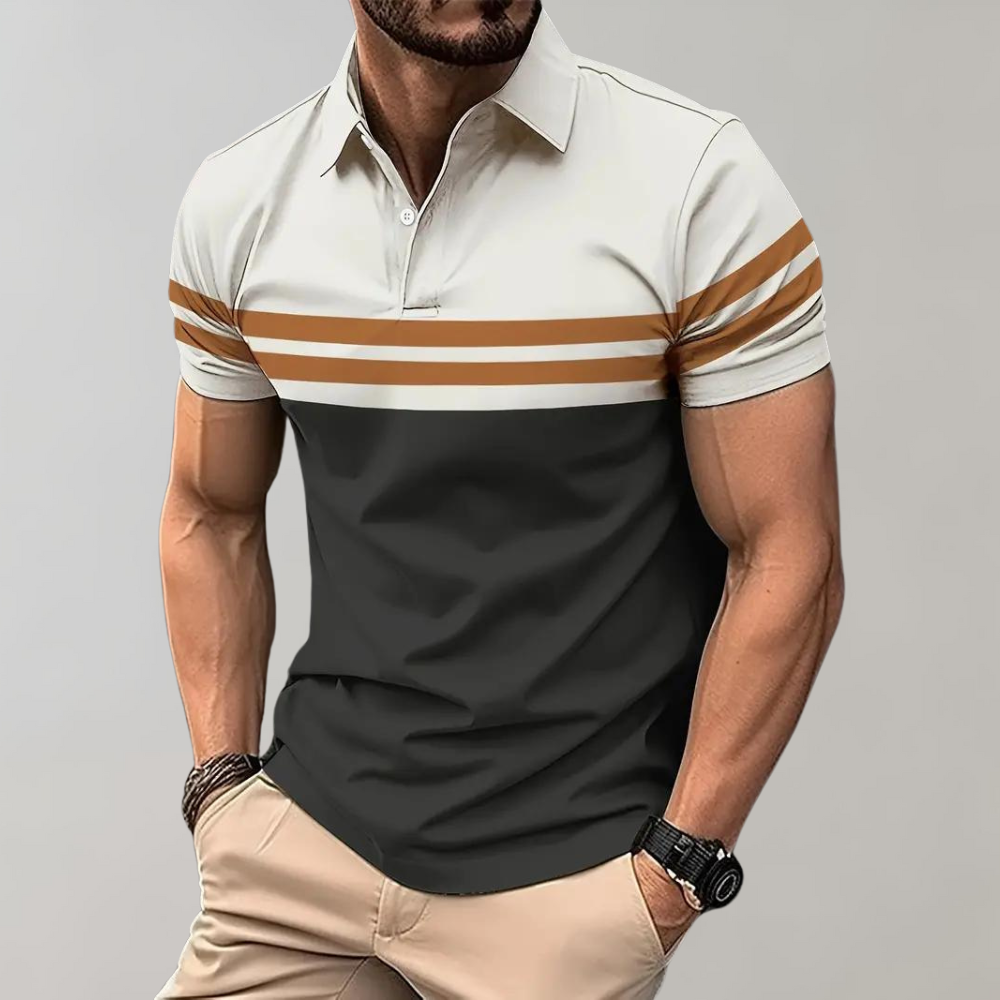 Striped men's polo shirt – Mauro