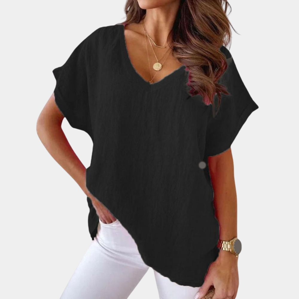Casual women's V-neck T-shirt – Yuna