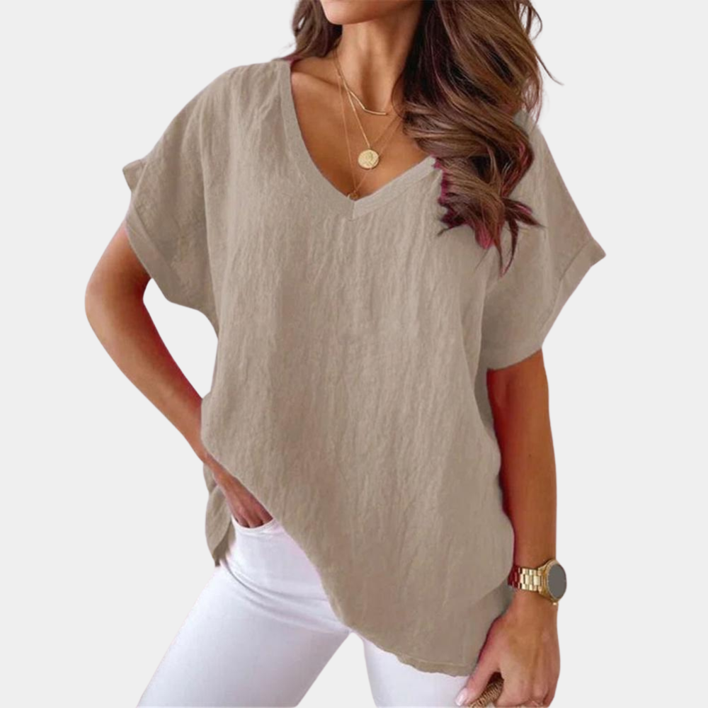 Casual women's V-neck T-shirt – Yuna