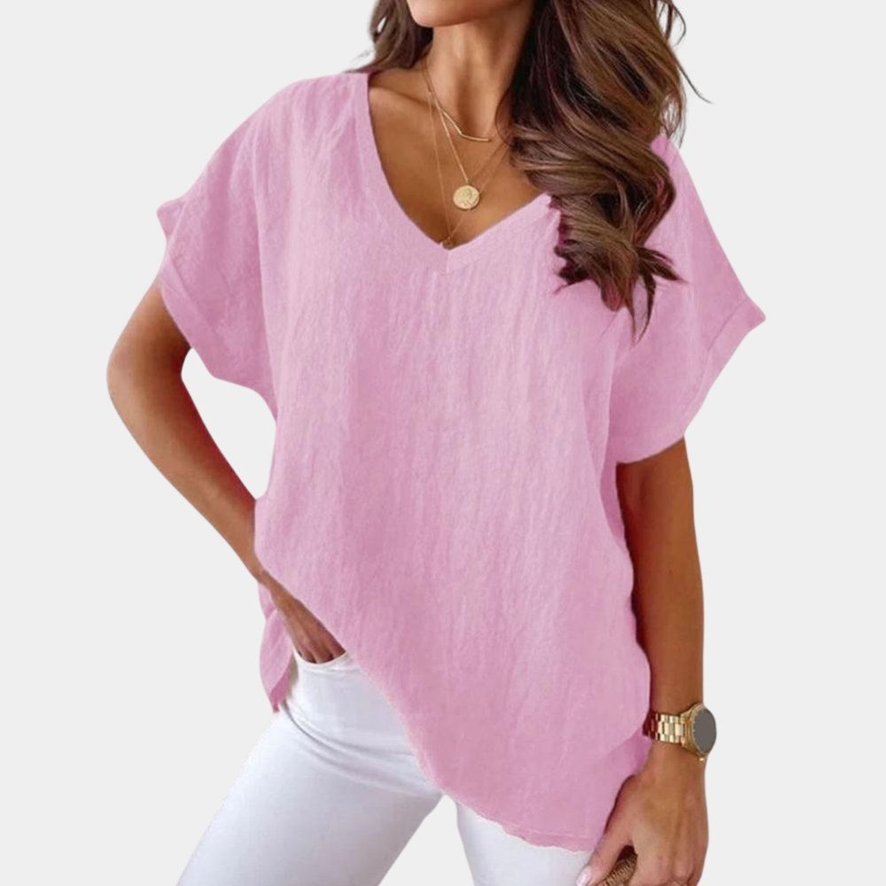Casual women's V-neck T-shirt – Yuna