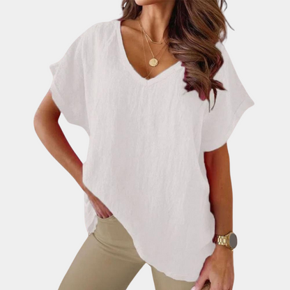 Casual women's V-neck T-shirt – Yuna