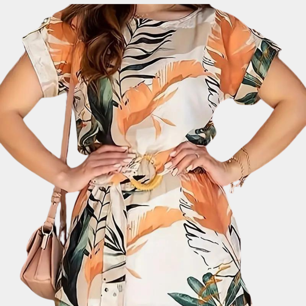 Summery floral dress in stretch fabric – Élodie