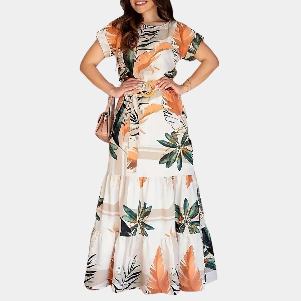 Summery floral dress in stretch fabric – Élodie