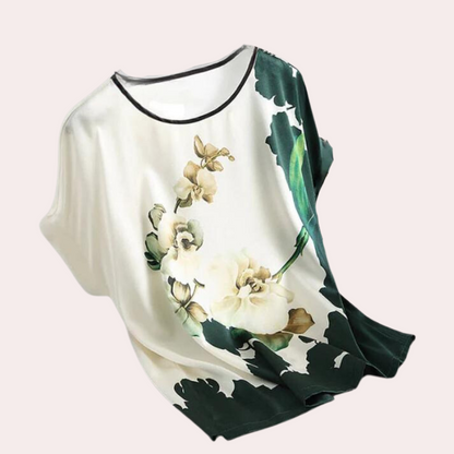 Autumn women's T-shirt with floral print – Rivka