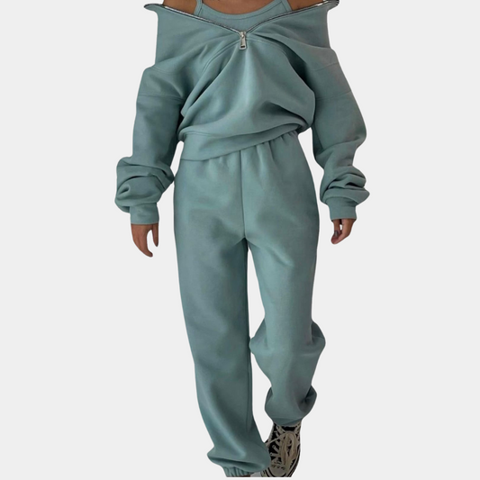 Autumnal women's tracksuit with jumper and zip – Rihanna