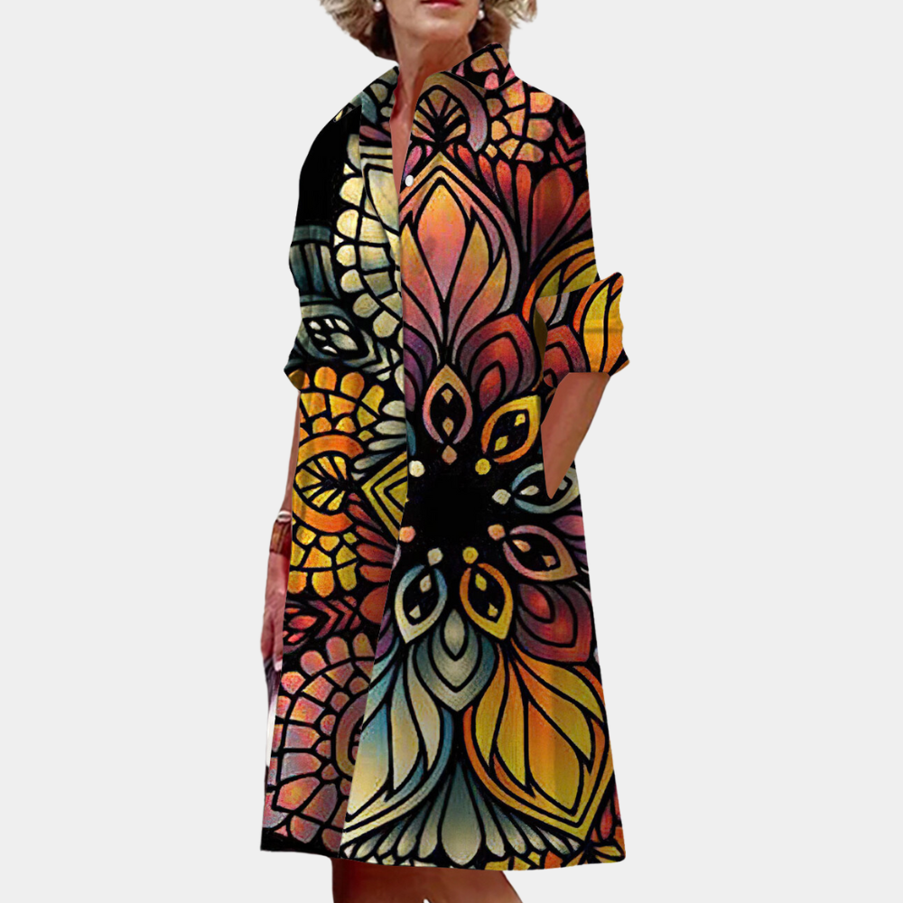 Midi dress with print and autumnal fit – Ysolde