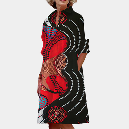 Midi dress with print and autumnal fit – Ysolde