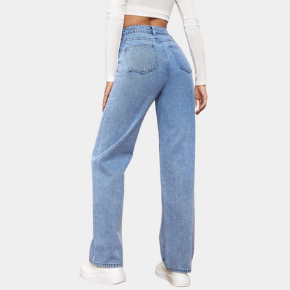 High Waist Baggy Ladies Jeans – Elara