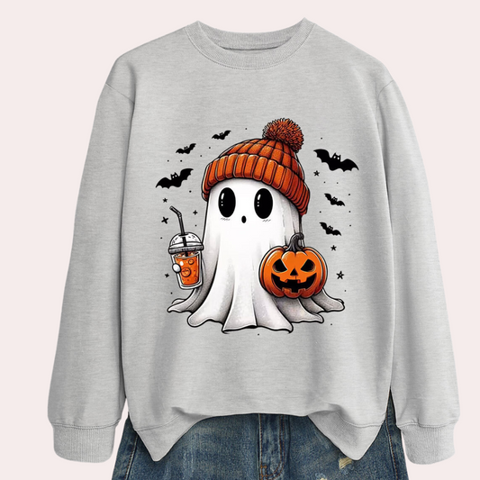 Ladies Halloween Sweatshirt with Ghost Print – Liora