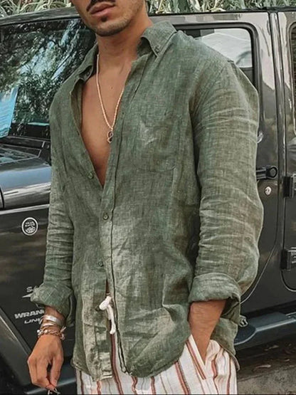 Light men's summer shirt made of linen-cotton blend – Felix